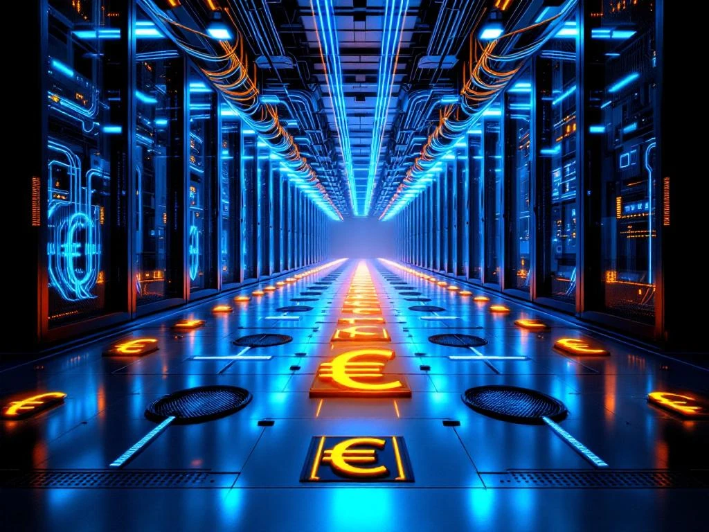 Bovenaanzicht modern Nederlands datacenter met glasvezelkabels, serverracks en subsidiedocumenten met eurosymbolen
---
**Explanation of approach (not part of output):**
- Started with main subject (datacenter view)
- Included key Dutch context and technical elements
- Incorporated financial/subsidy aspect
- Stayed well under 125 characters
- Natural keyword integration
- Proper Dutch grammar
- No filler phrases